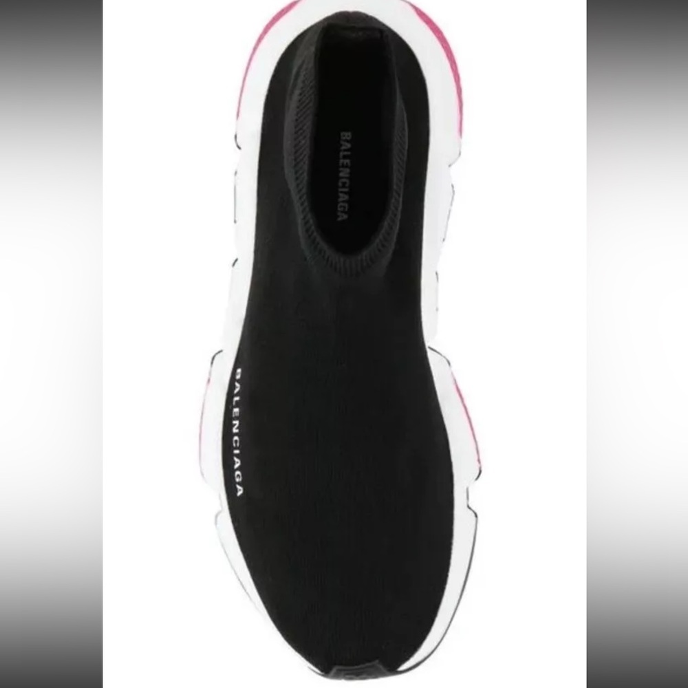 *AUTHENTIC* BALENCIAGA - Speed Knit Sneaker - Black/pink - Women’s US 6 / EU 36 - Picture 3 of 12